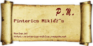 Pinterics Miklós névjegykártya