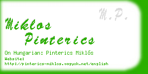 miklos pinterics business card