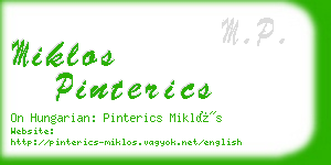 miklos pinterics business card